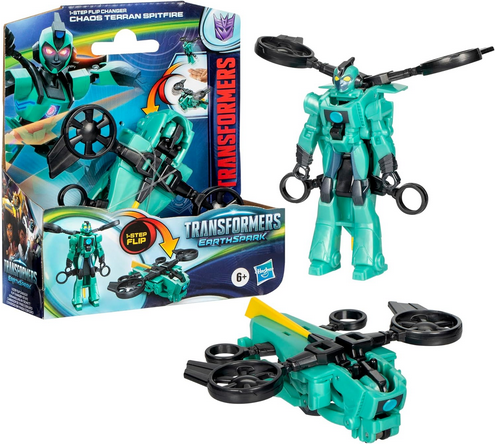 Transformers EarthSpark 1-Step Flip Changer Chaos Terran Spitfire