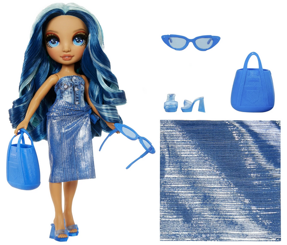 Rainbow High Swim & Style Skyler, Blue 11” Doll, Ages 4-12
