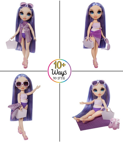Rainbow High Swim & Style Violet, Purple 11” Doll, Ages 4-12
