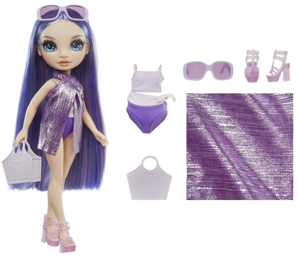 Rainbow High Swim & Style Violet, Purple 11” Doll, Ages 4-12