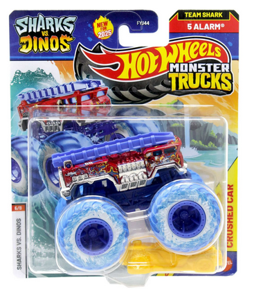 Hot Wheels Sharks vs. Dinos 5 Alarm Diecast Car [Blue Wheels]