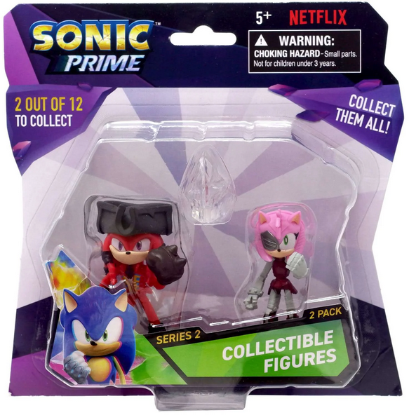 Sonic The Hedgehog Series 2 Collectible Figures Knuckles & Amy Mini Figure 2-Pack