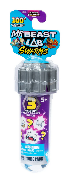 MrBeast Lab Swarms Hyper Fusion Series 3 Pack Test Tube, Styles Vary, Collect 100+, Ages 5+