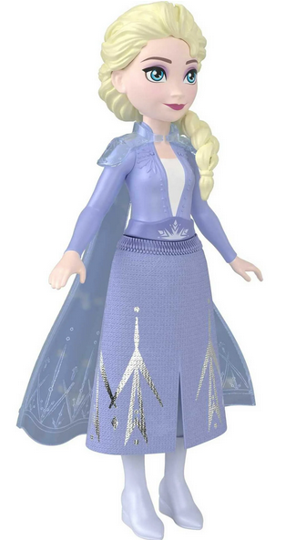 Disney Frozen Elsa Small Doll in Travel Look, Posable with Removable Cape & Skirt