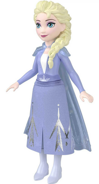 Disney Frozen Elsa Small Doll in Travel Look, Posable with Removable Cape & Skirt