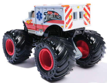 Monster Jam, Official Jambulance Monster Truck, Die-Cast Vehicle, 1:64 Scale, Kids Toys for Boys Ages 3 and up