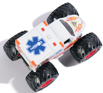 Monster Jam, Official Jambulance Monster Truck, Die-Cast Vehicle, 1:64 Scale, Kids Toys for Boys Ages 3 and up