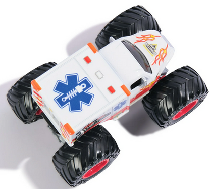 Monster Jam, Official Jambulance Monster Truck, Die-Cast Vehicle, 1:64 Scale, Kids Toys for Boys Ages 3 and up