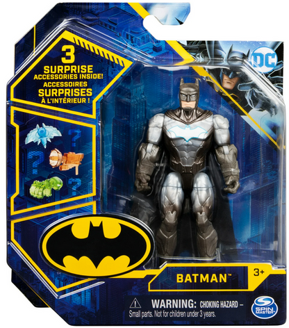Batman 4-inch Action Figure with 3 Mystery Accessories, for Kids Aged 3 and up