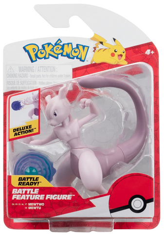 POKEMON MEWTWO BATTLE FEATURE FIGURE - 4.5-Inch Mewtwo Battle Figure with Psychic Blast Launcher