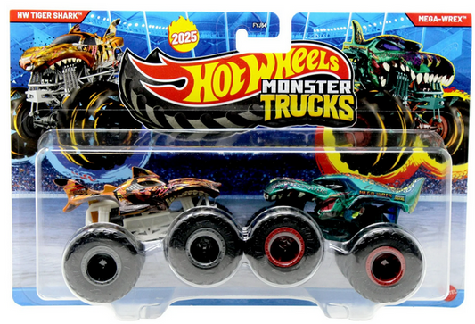 Hot Wheels Demolition Doubles Tiger Shark & Mega-Wrex Diecast Car 2-Pack