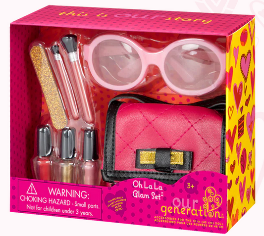 Oh La La Glam Set Purse & Makeup Play Set for 18-inch Dolls
