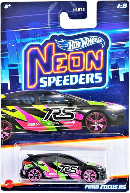 Hot Wheels Neon Speeders Ford Focus RS 1/8 1:64 Scale  Diecast
