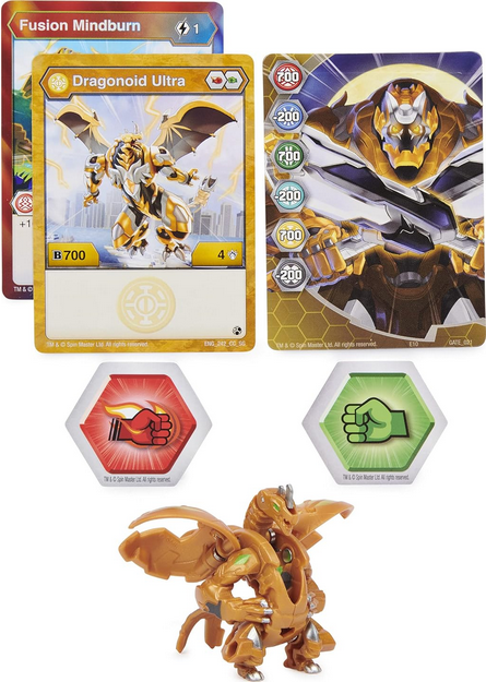 Bakugan Ultra, Dragonoid, 3-inch Tall Geogan Rising Collectible Action Figure and Trading Card