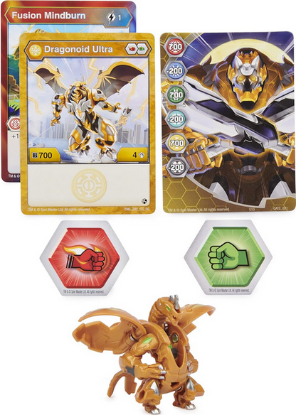 Bakugan Ultra, Dragonoid, 3-inch Tall Geogan Rising Collectible Action Figure and Trading Card