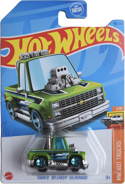 Hot Wheels Toon'd '83 Chevy Silverado, Green 93/250 HW Hot Trucks 1/10