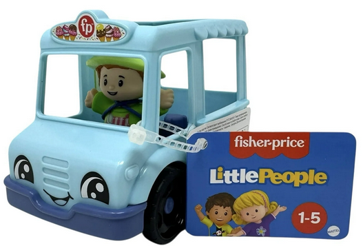 Fisher-Price Little People Ice Cream Truck, Blue Push Along Vehicle & Figure
