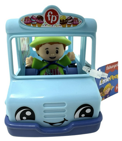 Fisher-Price Little People Ice Cream Truck, Blue Push Along Vehicle & Figure