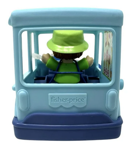 Fisher-Price Little People Ice Cream Truck, Blue Push Along Vehicle & Figure