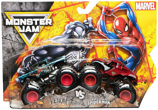Monster Jam Marvel Venom vs Spider-Man Die-Cast Trucks Series 4, 1:64 Scale