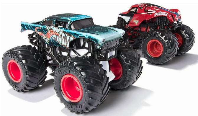 Monster Jam Marvel Venom vs Spider-Man Die-Cast Trucks Series 4, 1:64 Scale