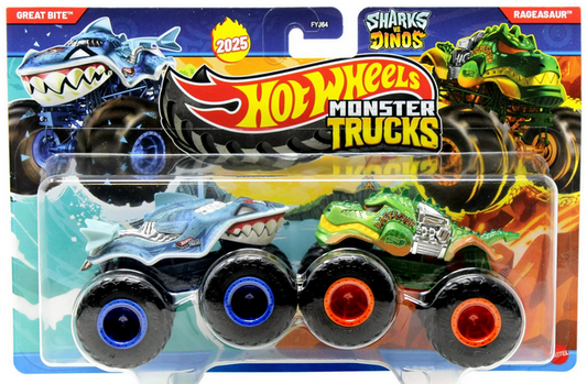 Hot Wheels Demolition Doubles Great Bite & Rageasaur Diecast Car 2-Pack