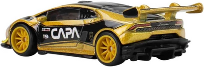 Hot Wheels Premium Pop Culture Gran Turismo Lamborghini Huracán LP 620-2 Super Trofeo 1:64 Scale Die-Cast Car, Metal Body & Real Riders Tires, Collector Vehicle JBL75