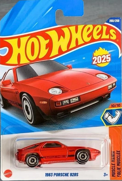 Hot Wheels 1983 Porsche 928S Red Muscle Mania 10/10, 250/250 1:64 Scale Diecast Vehicle
