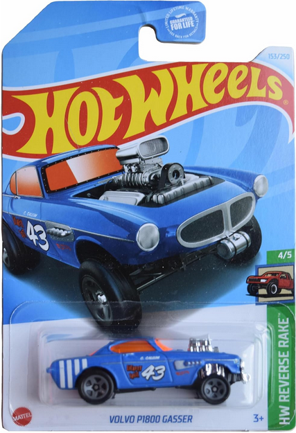 Hot Wheels Volvo P1800 Gasser, HW Reverse Rake 4/5 [Blue] 153/250