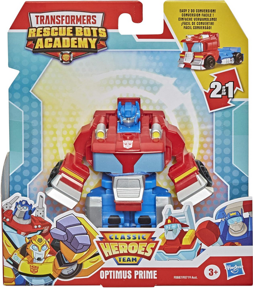 Transformers Playskool Heroes Rescue Bots Academy Classic Heroes Team Optimus Prime Converting Toy, 4.5-Inch Action Figure, Ages 3 and Up