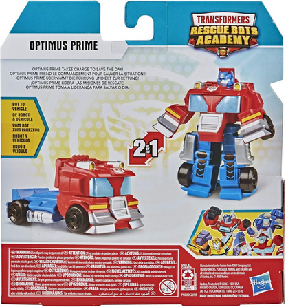 Transformers Playskool Heroes Rescue Bots Academy Classic Heroes Team Optimus Prime Converting Toy, 4.5-Inch Action Figure, Ages 3 and Up