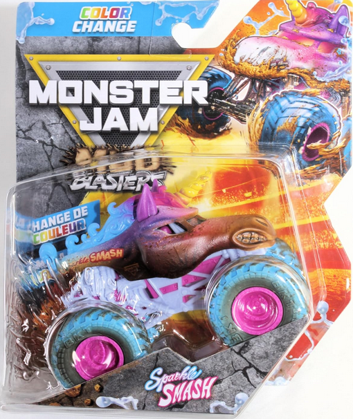 Monster Jam Mud Blasters Sparkle Smash Color Change Series 2 1:64 Scale Diecast Monster Truck Sparkle Smash