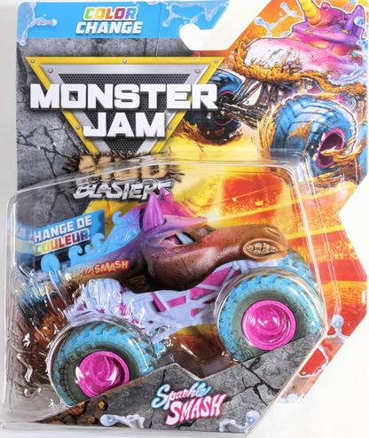 Monster Jam Mud Blasters Sparkle Smash Color Change Series 2 1:64 Scale Diecast Monster Truck Sparkle Smash