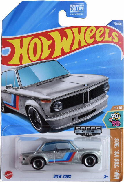 Hot Wheels Zamac BMW 2002, HW '70s Vs '90s 5/10 [Silver] 77/250
