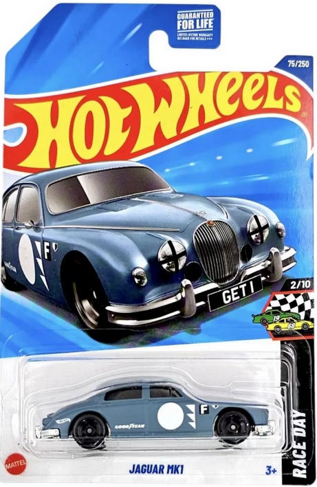 Hot Wheels Jaguar MK1 Gray/Blue 75/250 Race Day 2/10