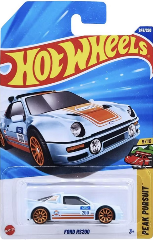 HOT WHEELS FORD RS200 GULF 247/250 PEAK PURSUIT 9/10