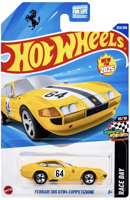 Hot Wheels Ferrari 365 GTB4 Competizione Yellow 222/250 Race Day 10/10