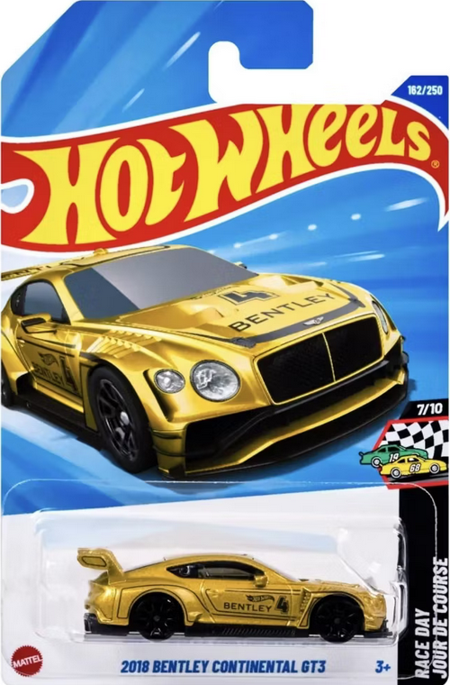 Hot Wheels 2018 Bentley Continental GT3 (Gold) 162/250  Race Day 7/10