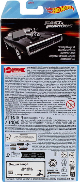 Hot Wheels Fast & Furious Toy Cars, Set of 5 1:64 Scale Die-Cast