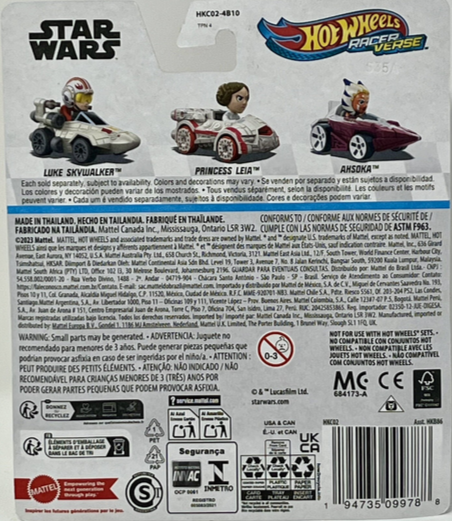 Hot Wheels Racer Verse AHSOKA Star Wars Racing Car