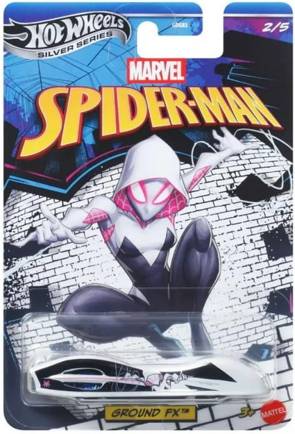 Hot Wheels Silver Series Spider Man Ground FX [Ghost Spider] 2/5, 1:64 Scale