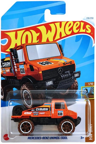 Hot Wheels Mercedes Benz Unimog 1300L Orange 178/250 HW DIRT 1/10