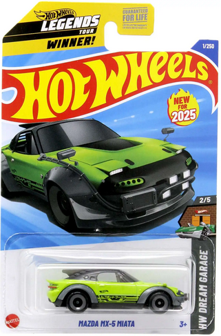 Hot Wheels Mazda MX-5 Miata Green 1/250 HW Dream Garage 2/5