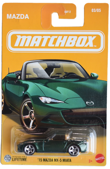 Matchbox '15 Mazda MX-5 Miata Green 3/5