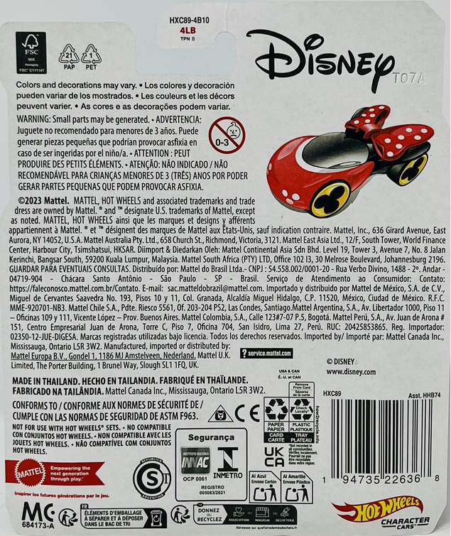 Hot Wheels Disney Character Cars Minnie Mouse 1:64 Scale