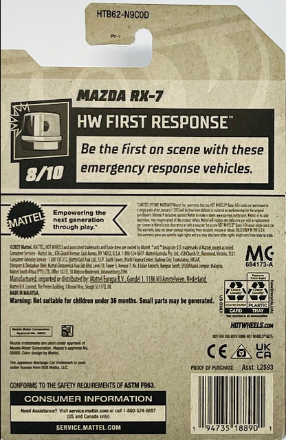 Hot Wheels Mazda RX7 80/250 HW First Response 8/10
