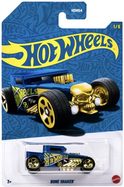Hot Wheels Bone Shaker Pearl & Chrome (Blue & Gold) 58th Anniversary