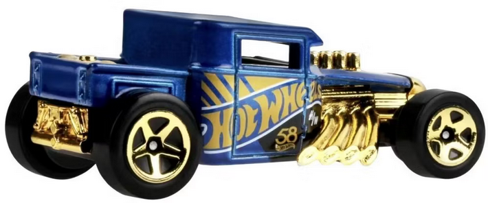 Hot Wheels Bone Shaker Pearl & Chrome (Blue & Gold) 58th Anniversary