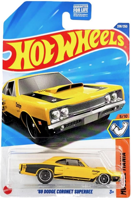 Hot Wheels 1969 Dodge Coronet Superbee 208/250 Muscle Mania 5/10