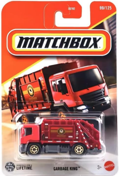 Matchbox Garbage King Dump Truck [Red] 99/125